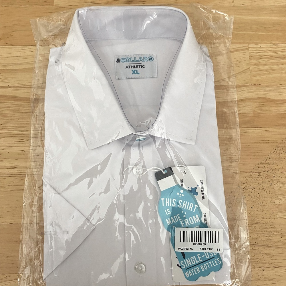 &COLLAR >Pacific >Men’s Stain Repellent, Sustainable Solid Dress Shirt